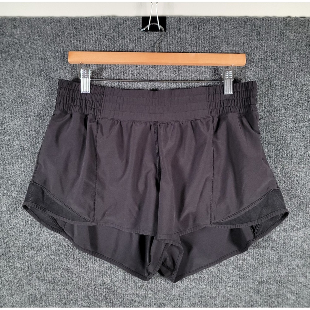 Lululemon Hotty Hot High-Rise Lined Short 2.5" Inseam Size 10 Black Gym Pocket
